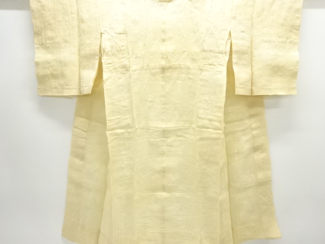 アンティーク　本麻透かし織　花唐草模様長襦袢